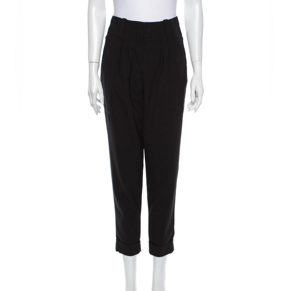Alice + Olivia black wool cigarette trousers 2